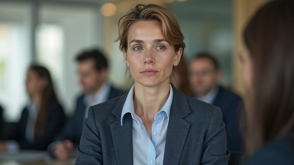 Persona en ambiente de trabajo tranquilo con expresión reflexiva y positiva, mostrando escucha activa