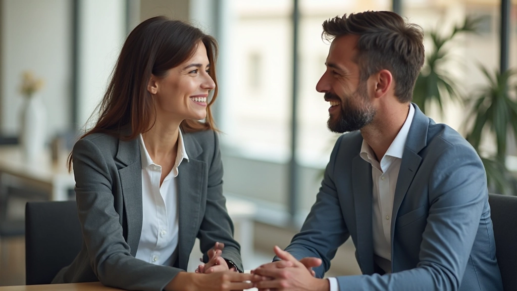 Dos personas en conversación demostrando escucha activa y atención mutua